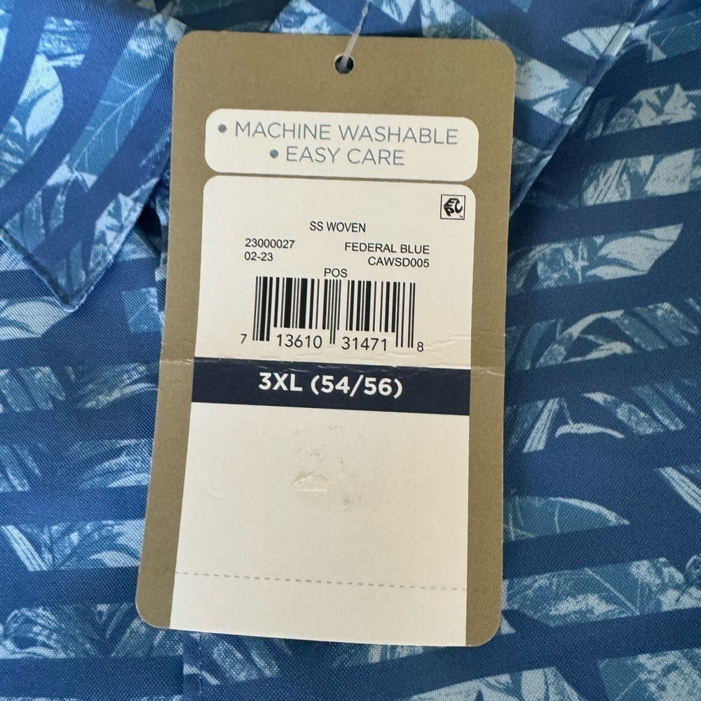 NWT Café Luna Light Blue Spring Break Shirt 3XL | Short Sleeve Tropical Style - Picture 6 of 8